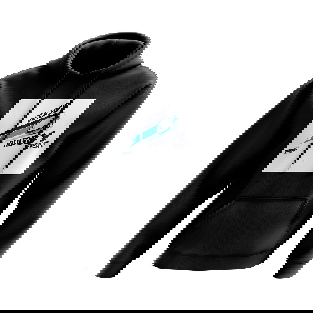 Eat, Sleep, Rugby Repeat Hoody - Version 6 (Black/White)