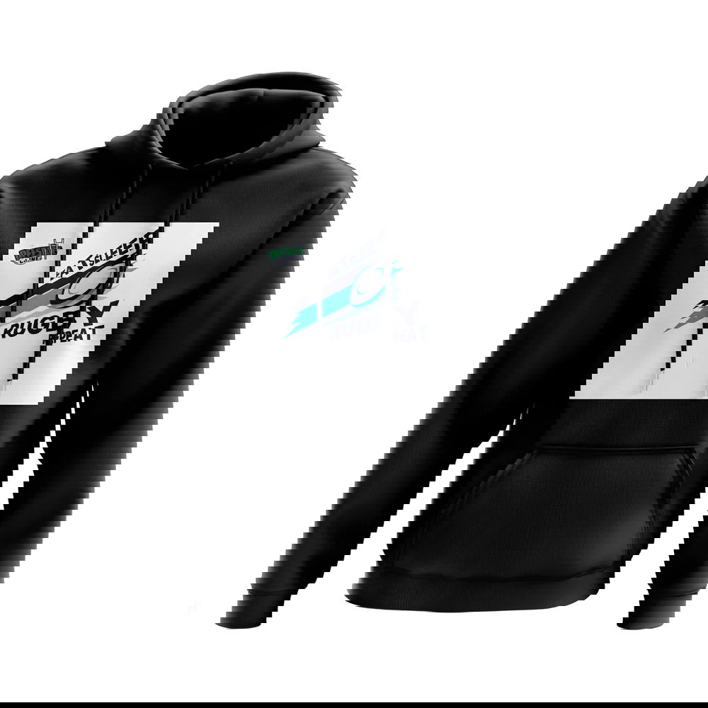 Eat, Sleep, Rugby Repeat Hoody - Version 7 (Black/White)