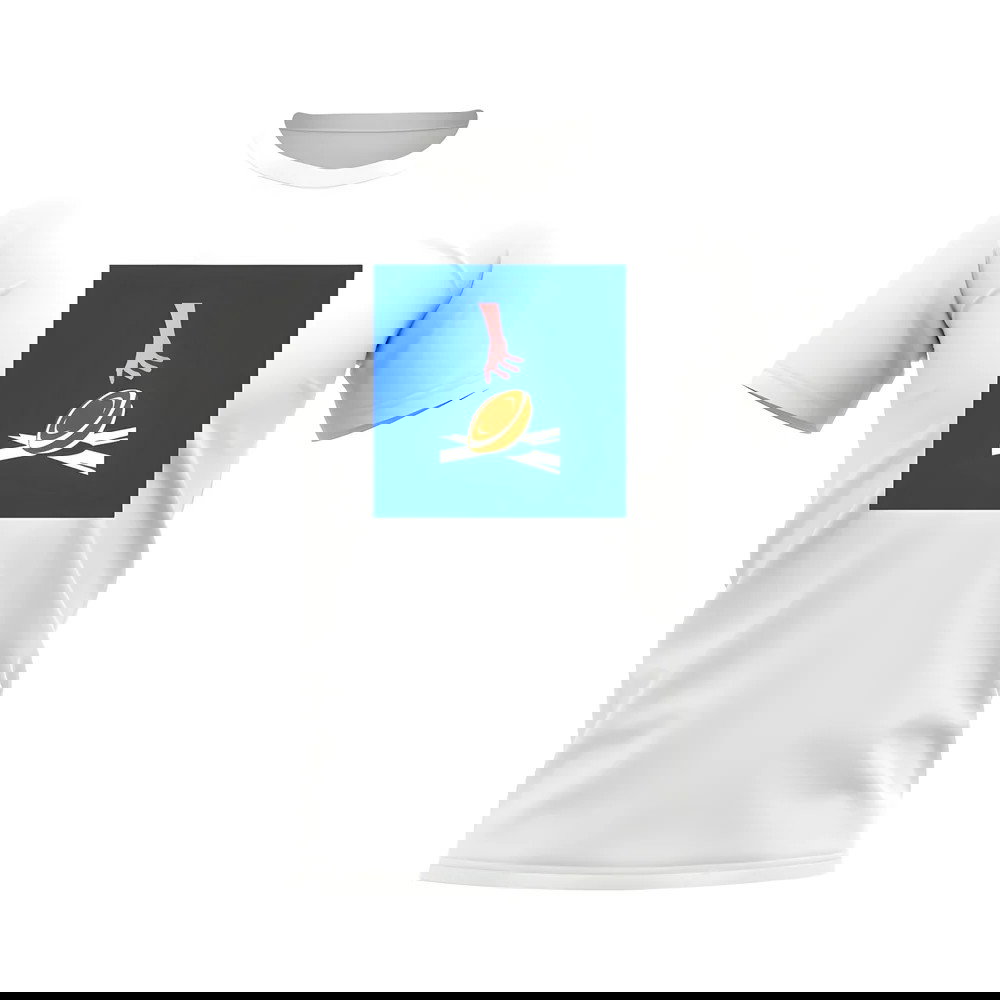 Scotland Rugby Try T-Shirt - Version 2 (White/Blue)