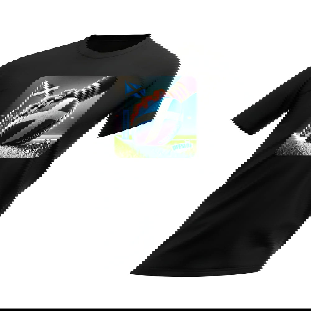 Scotland Rugby Try T-Shirt - Version 3 (Black)
