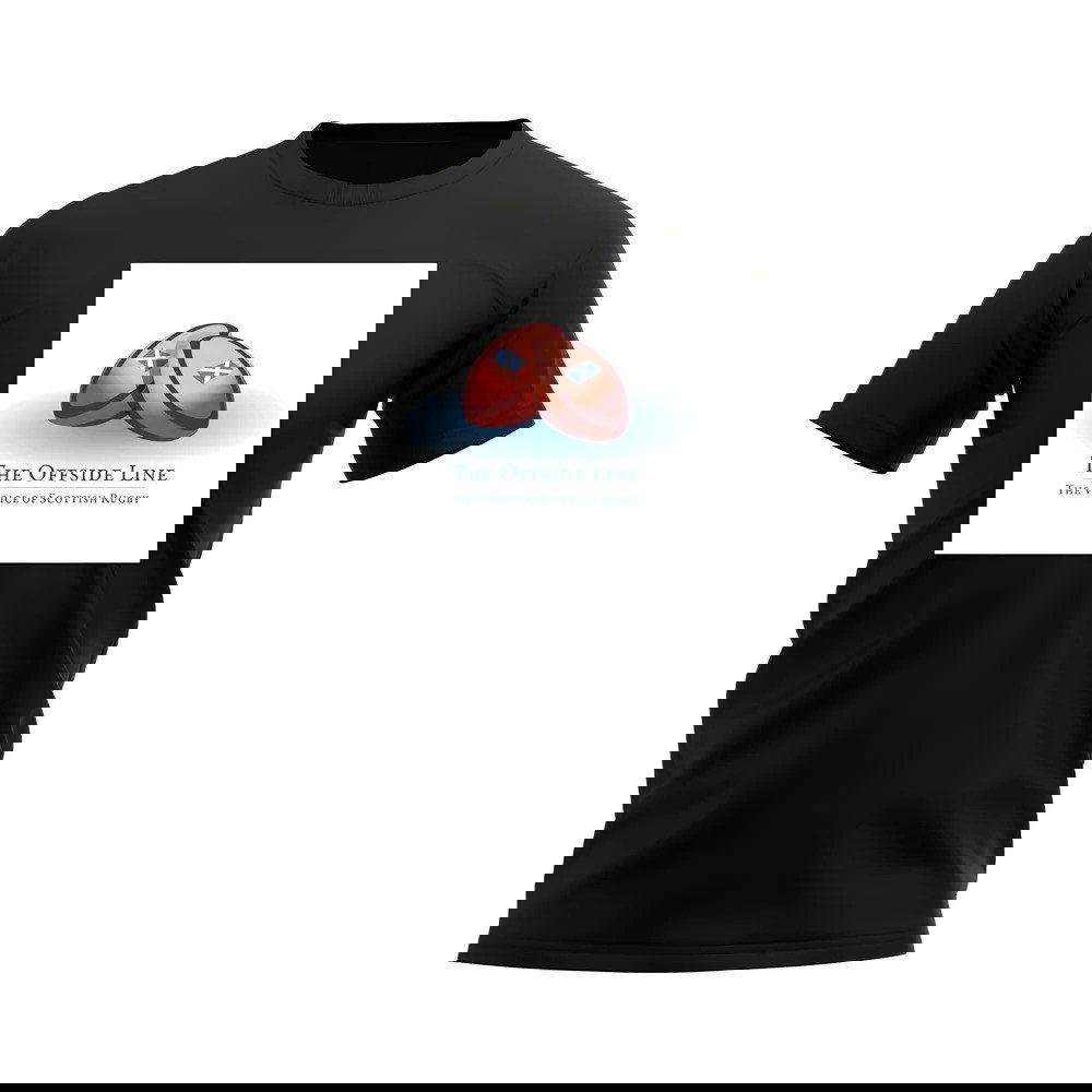 Scotland Offside Line Logo Rugby T-Shirt - Version 4 (Black/White)