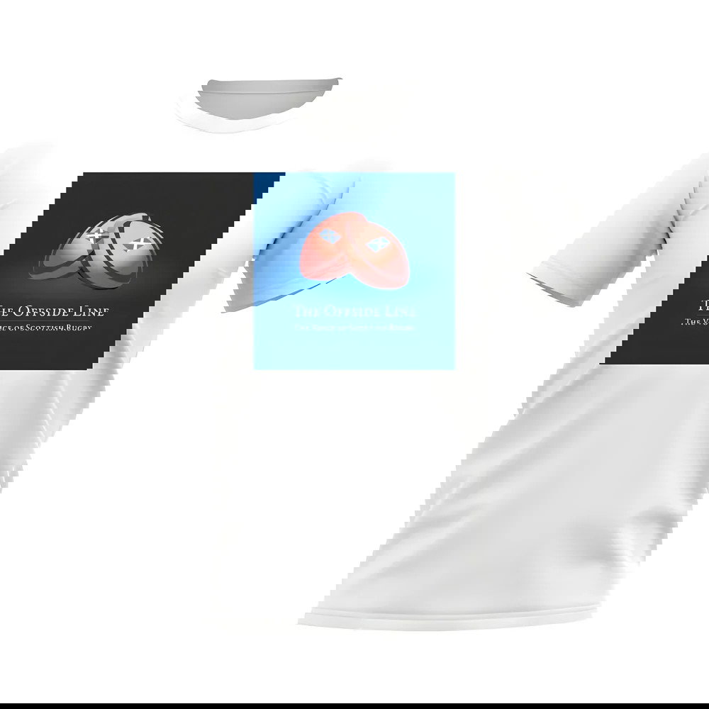 Scotland Offside Line Logo Rugby T-Shirt - Version 5 (White/Blue)