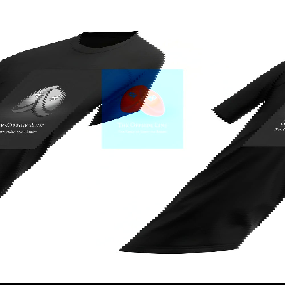Scotland Offside Line Logo Rugby T-Shirt - Version 5 (Black/Blue)