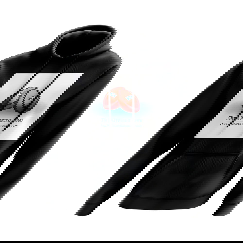 Scotland Offside Line Logo Rugby Hoody - Version 4 (Black/White)