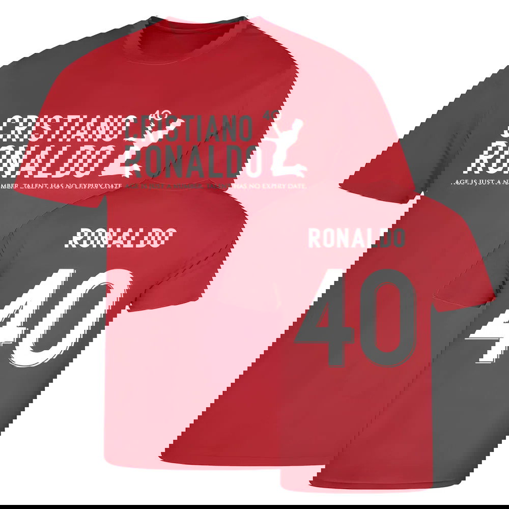 Cristiano Ronaldo at 40 Manchester United T-Shirt (Red)