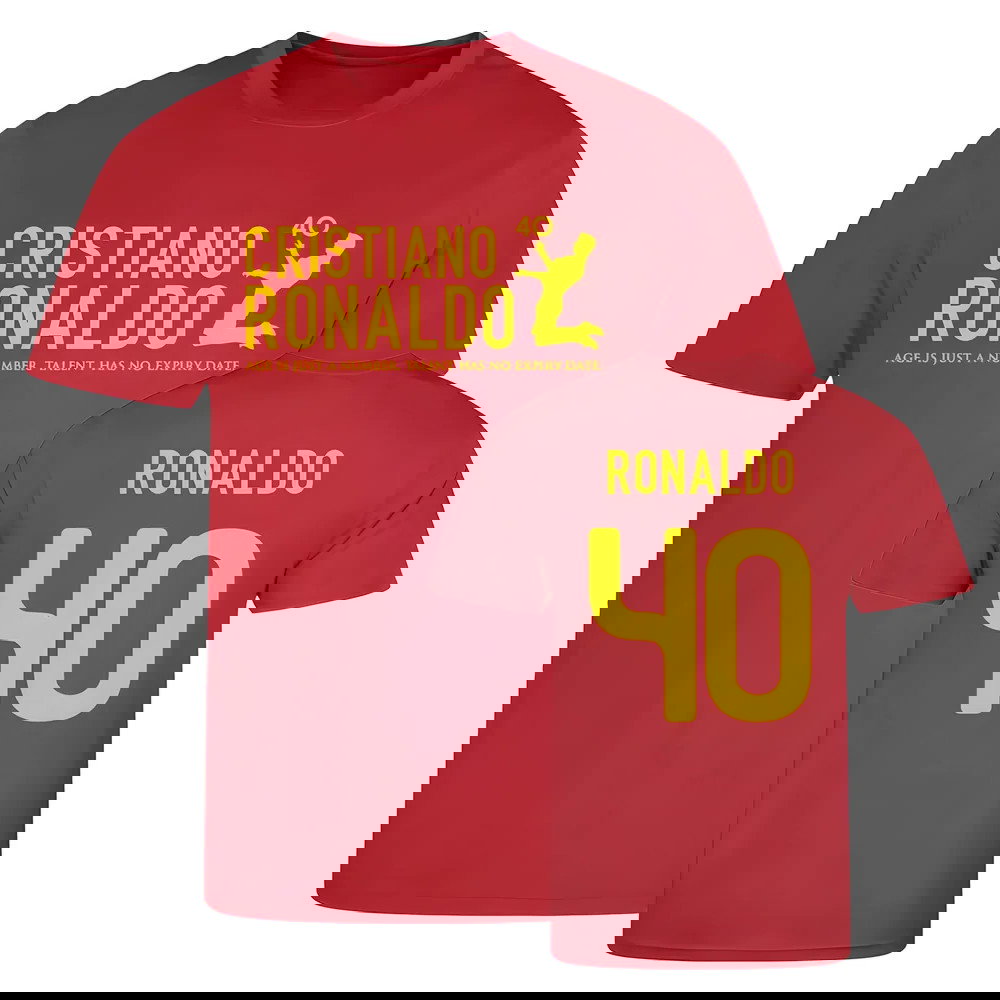 Cristiano Ronaldo at 40 Portugal T-Shirt (Red)