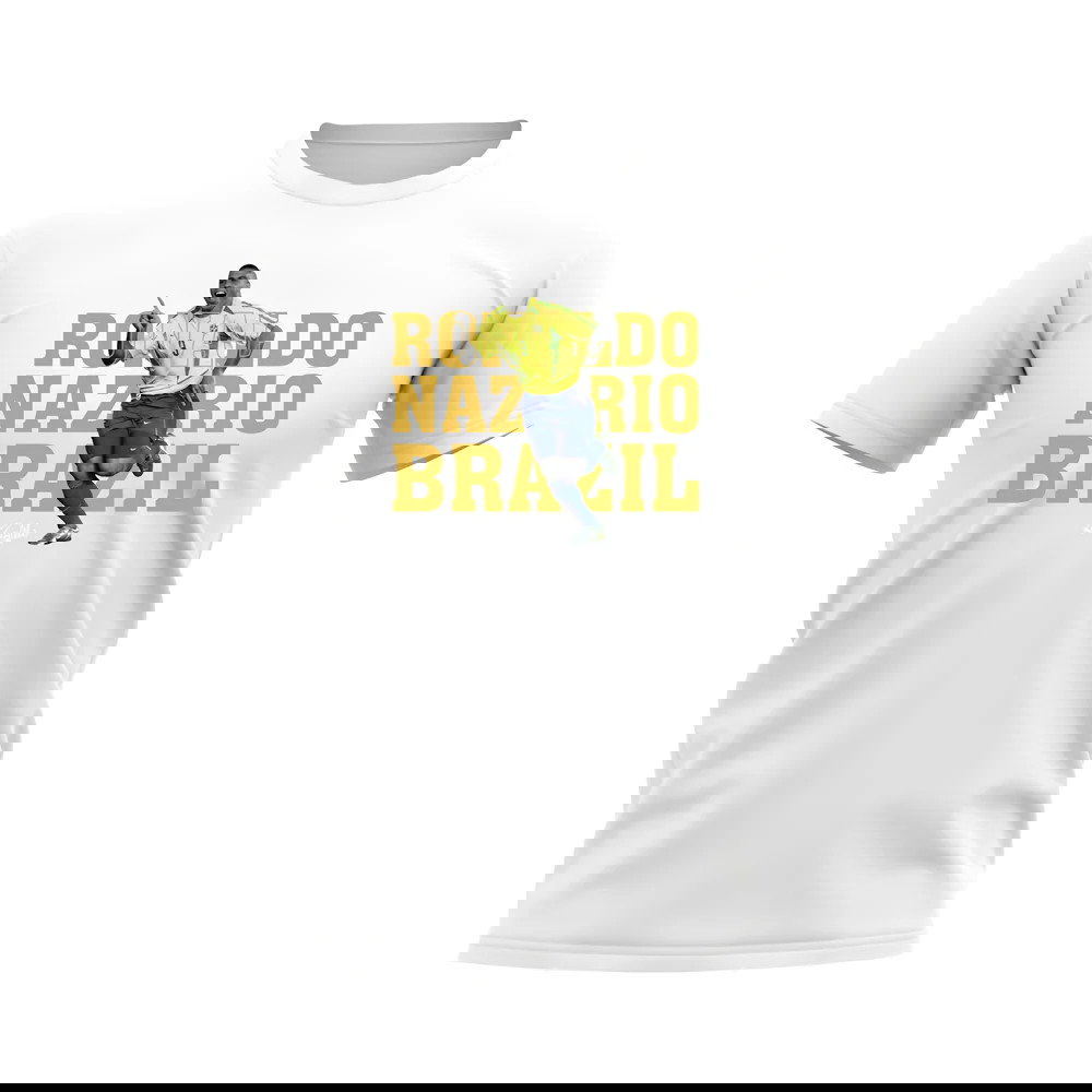 Ronaldo Nazario Brazil Player Tee (White)