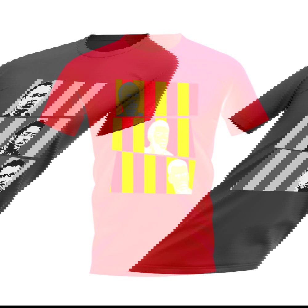 Iniesta Xavi Busquets Spain Trio T-Shirt (Red)