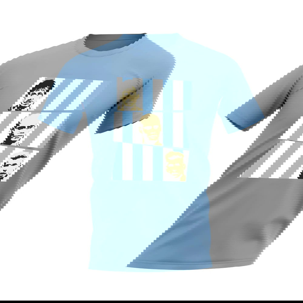 Silva Kompany Aguero Manchester City Trio T-Shirt (Sky)