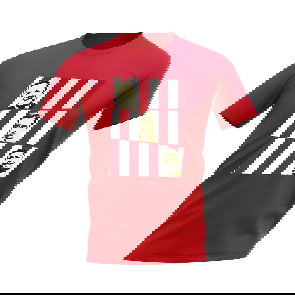 Rooney Berbatov Ronaldo Manchester United Trio T-Shirt (Red)