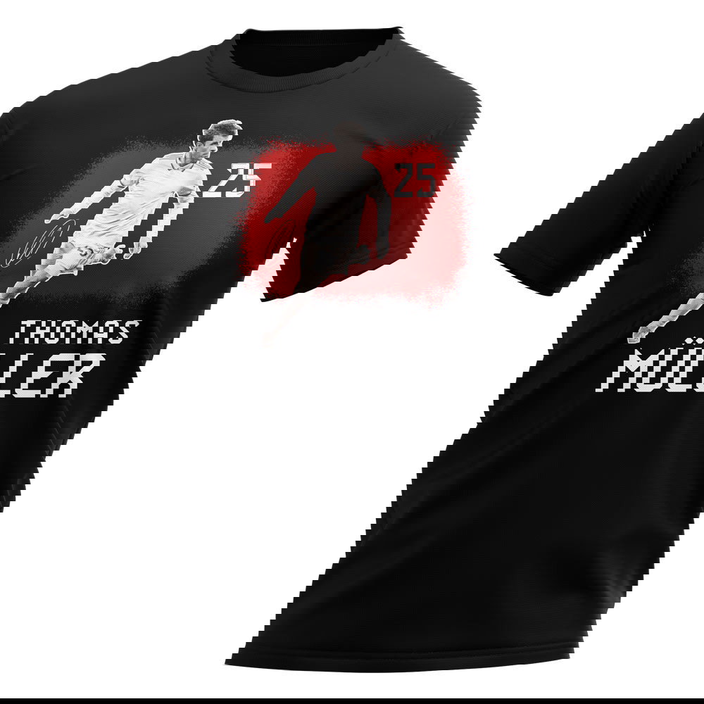 Thomas Muller 25 Bayern Munich Signature T-Shirt (Black)