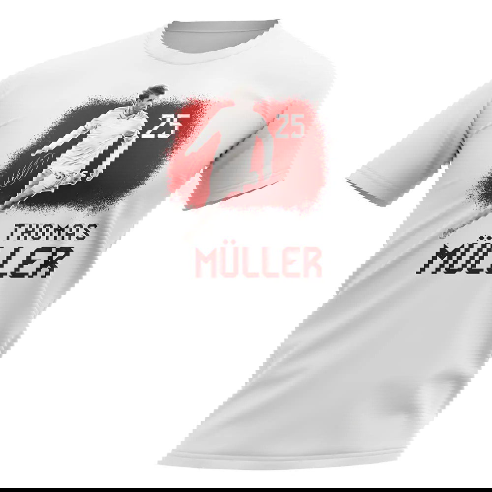 Thomas Muller 25 Bayern Munich Signature T-Shirt (White)