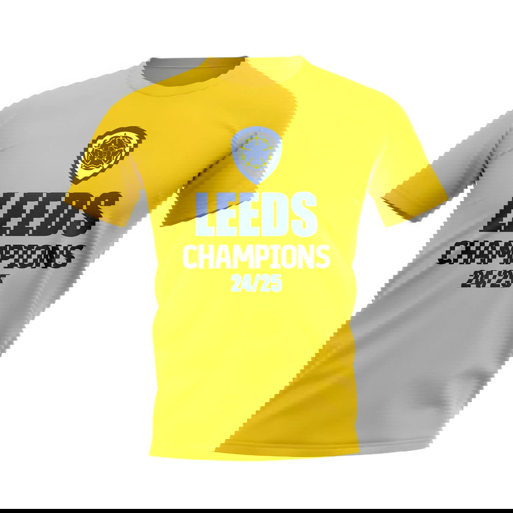 Leeds United 2024-25 Champions T-Shirt (Yellow)