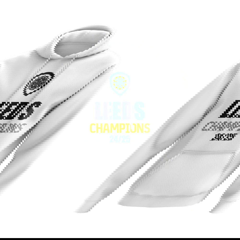 Leeds United Champions 24-25 Hoody (White)