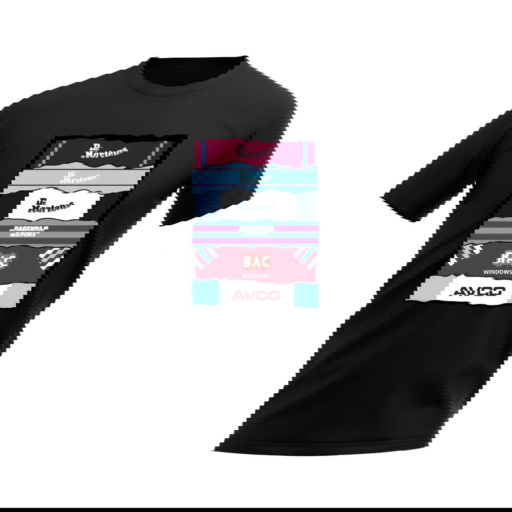 West Ham Shirt Sponsor History T-shirt (Black)