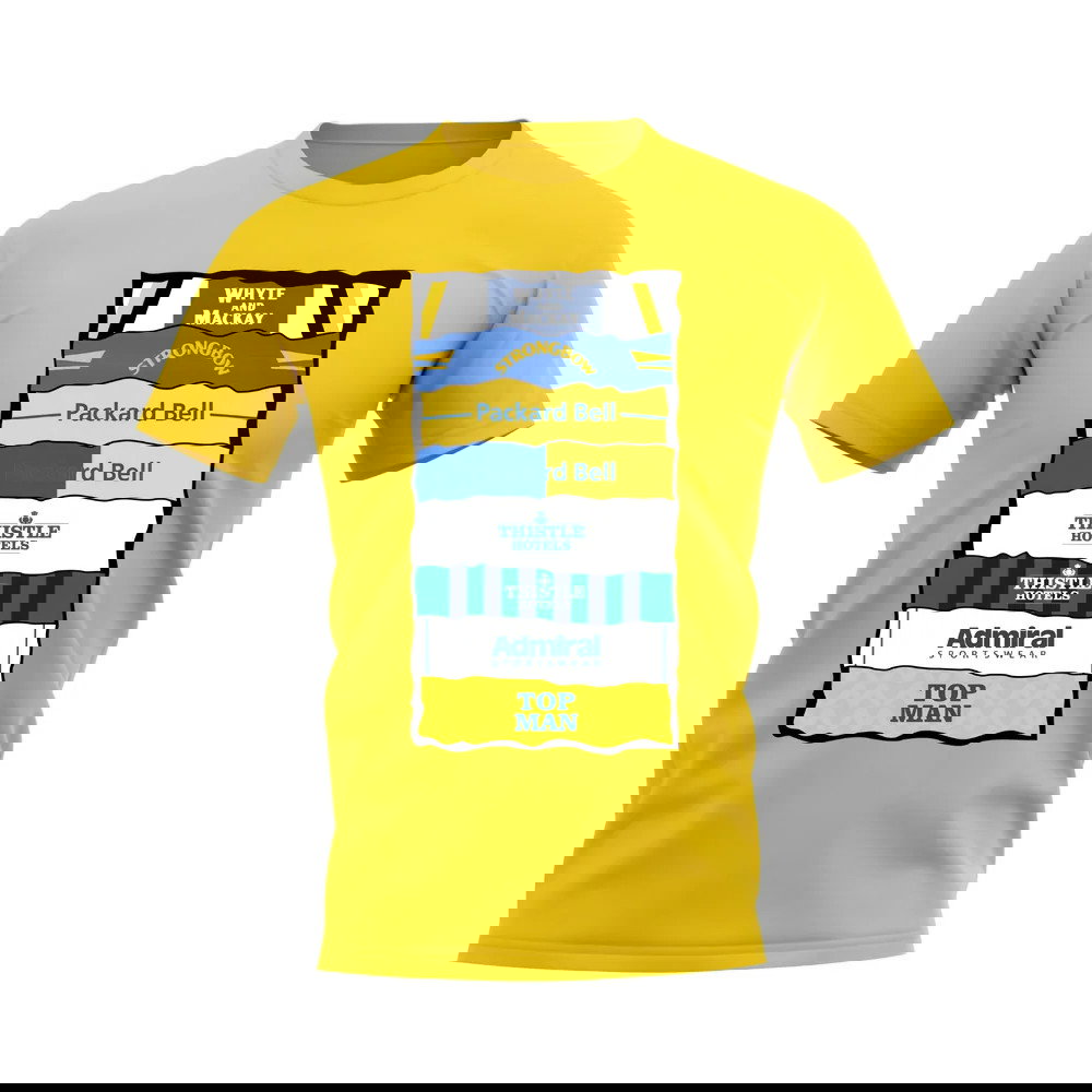 Leeds Shirt Sponsor History T-shirt (Yellow)