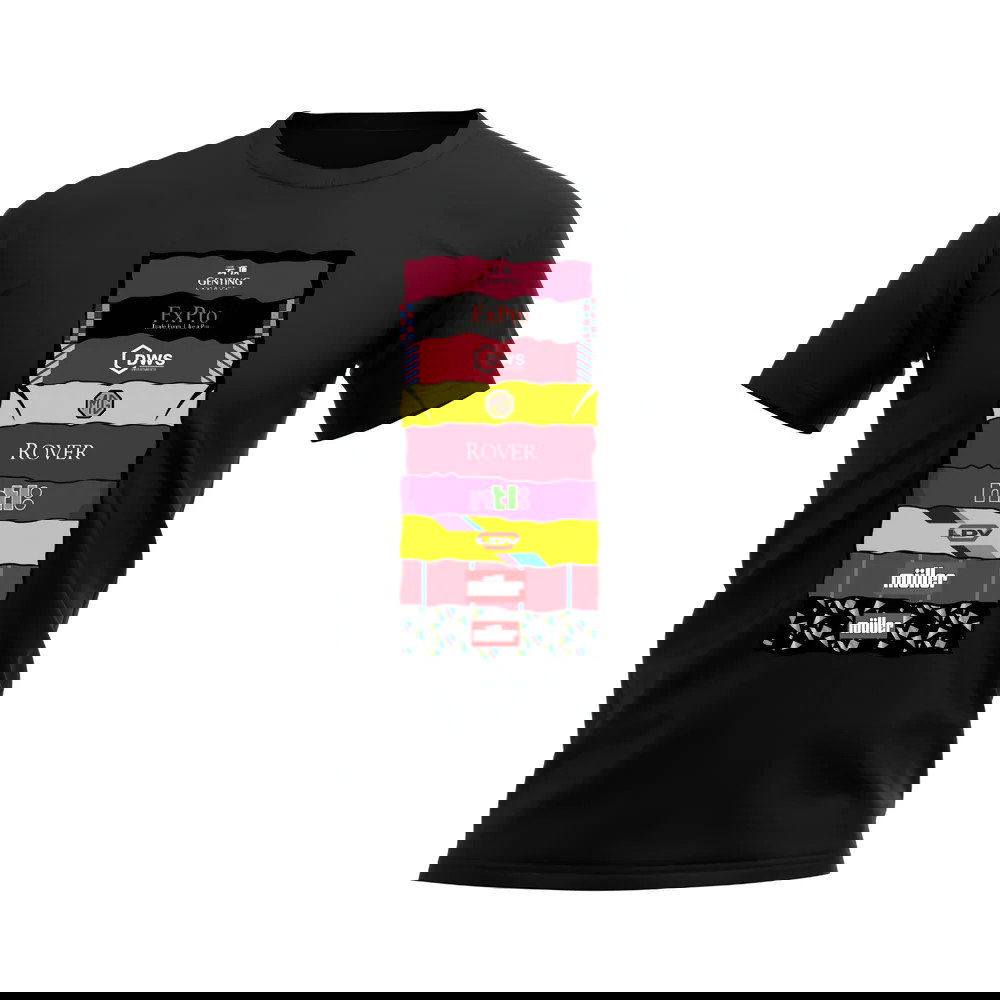 Aston Villa Shirt Sponsor History T-shirt (Black)