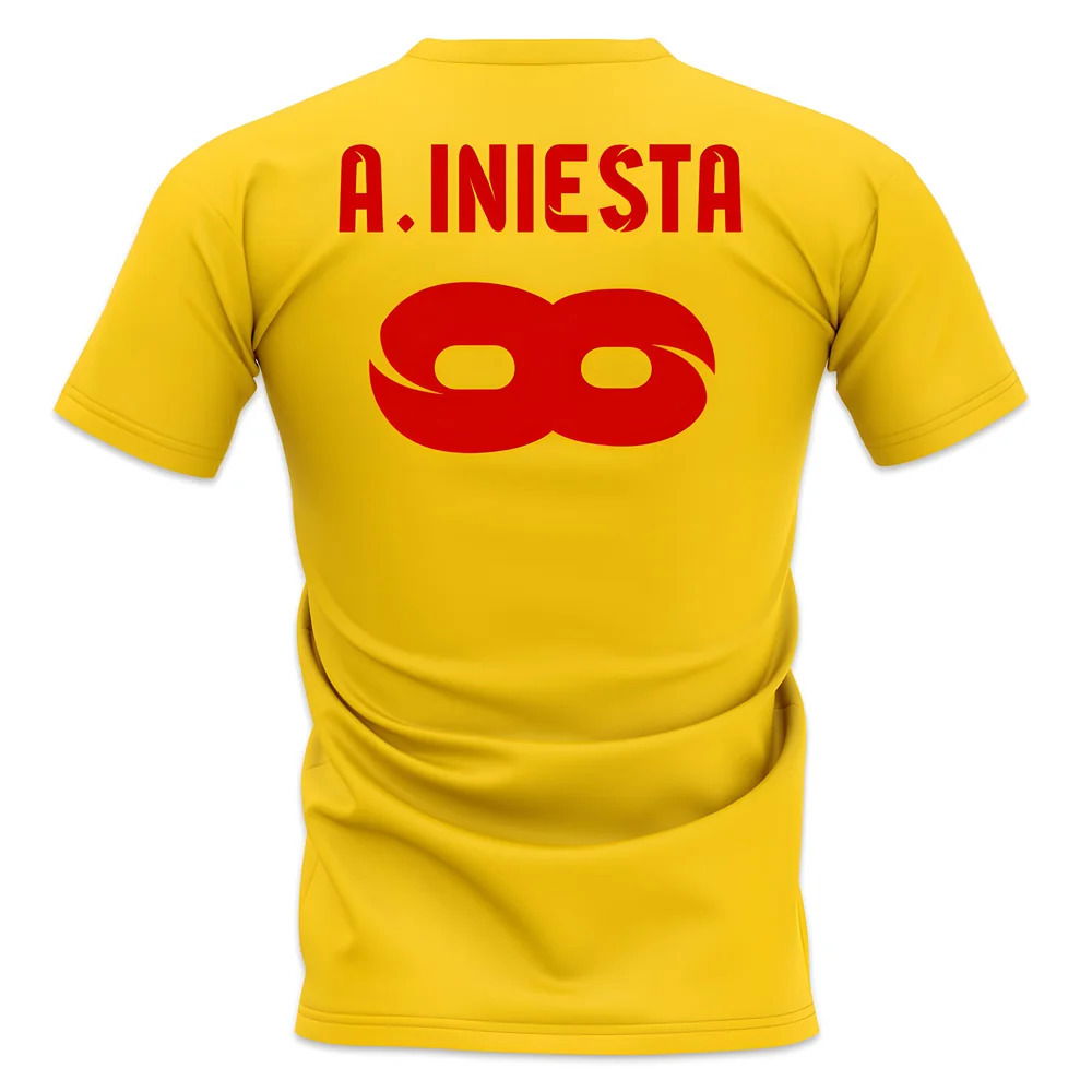 Andres Iniesta Trophy Count T-Shirt (Yellow)