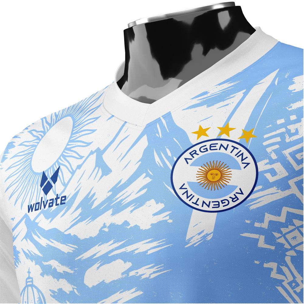 Argentina Heritage Football Jersey (Wolvate) Kids Short Sleeve