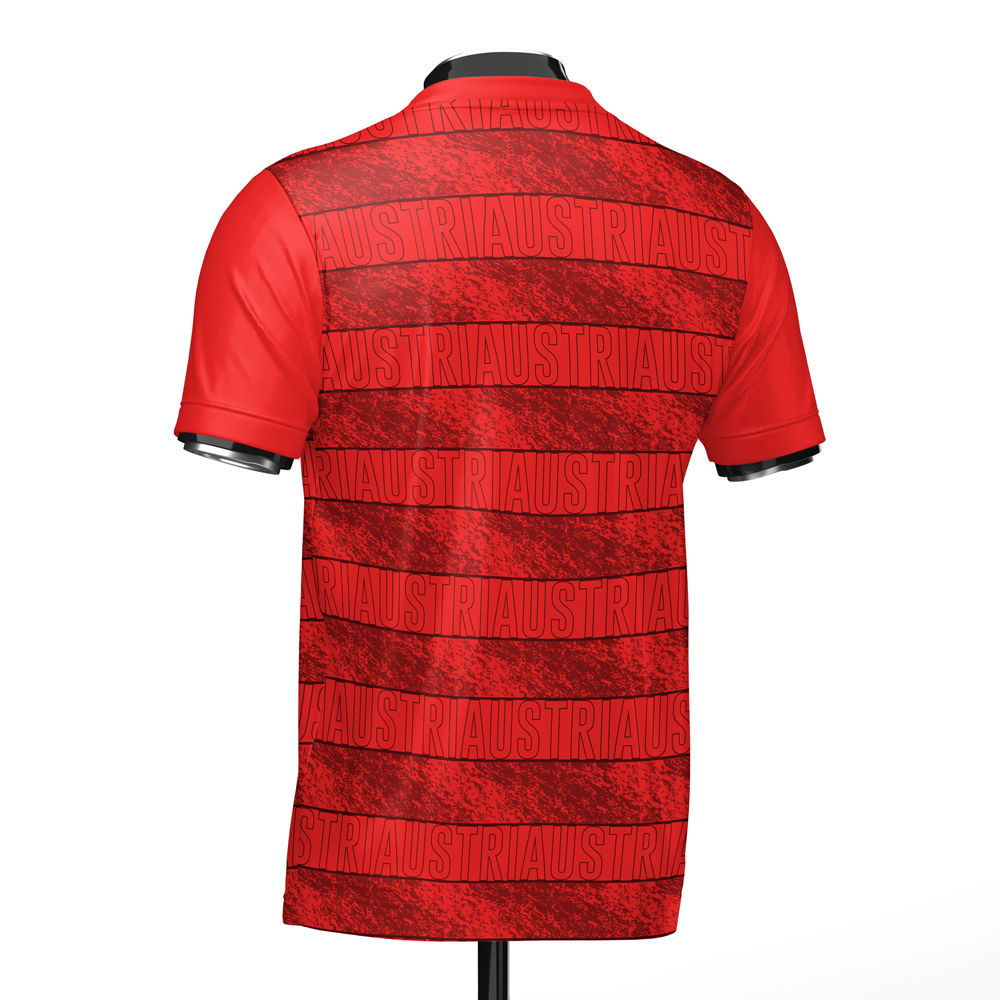Austria Heritage Red Football Jersey (Wolvate) Kids Short Sleeve