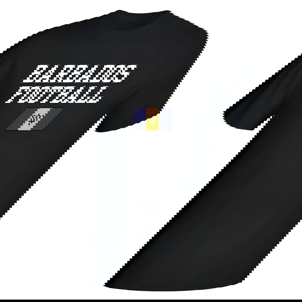 Barbados Football T-Shirt - Black