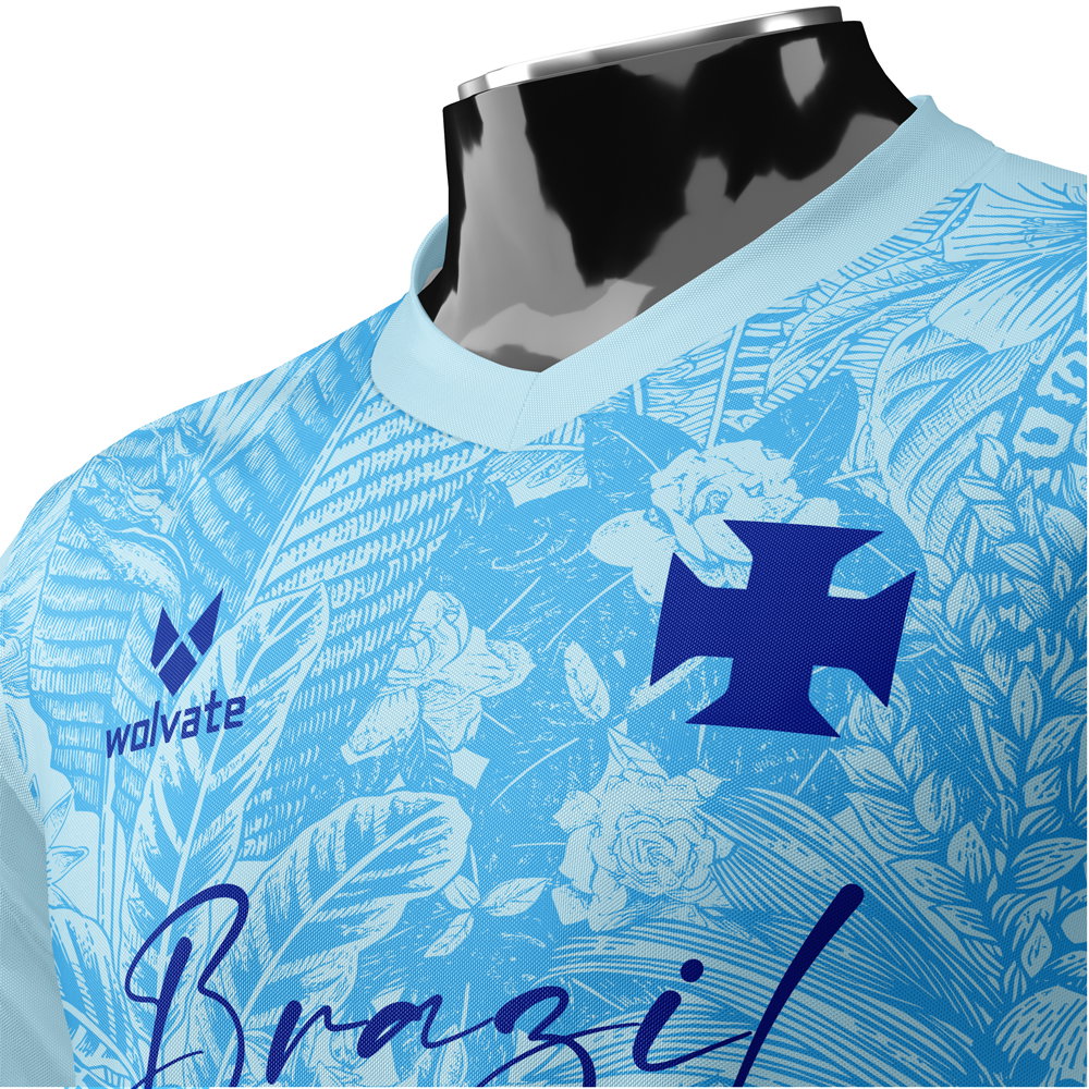 Brazil DNA Sky Blue Concept Football Jersey (Wolvate) Adult Short Sleeve