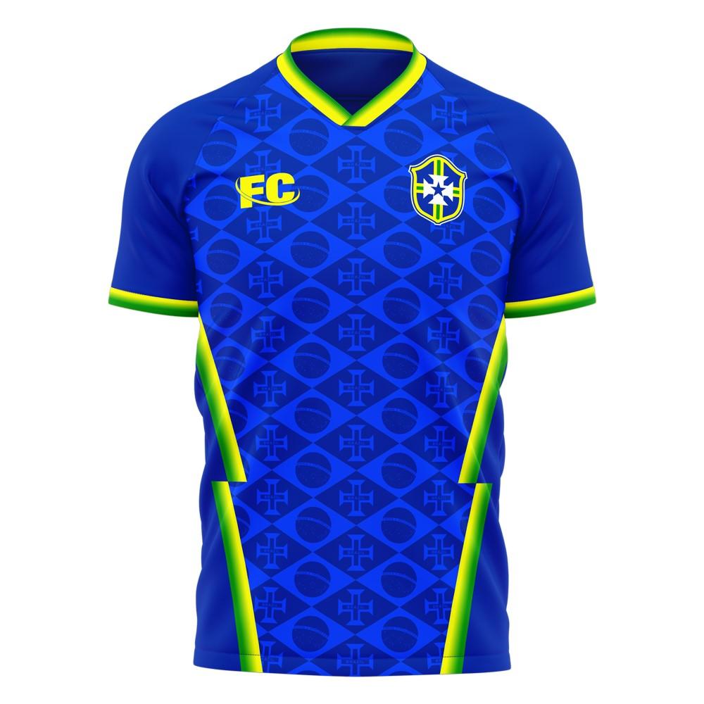 Brazil 2021-2022 Away Concept Football Kit (Fans Culture) (R CARLOS 3)