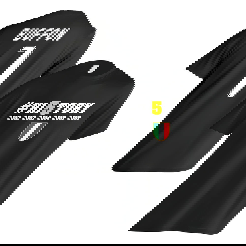 Juventus History Winners T-Shirt (Buffon 1) Black - Kids