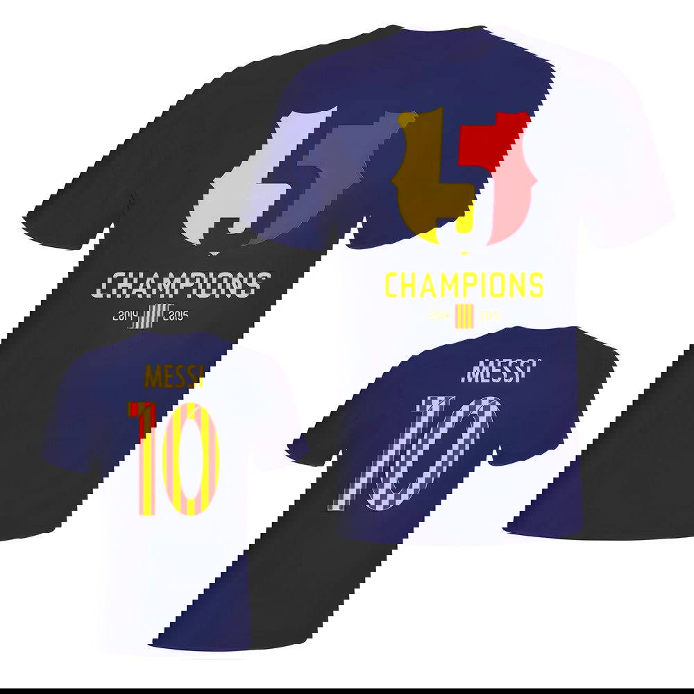 Barcelona 2015 Lionel Messi Champions Tee (Navy)