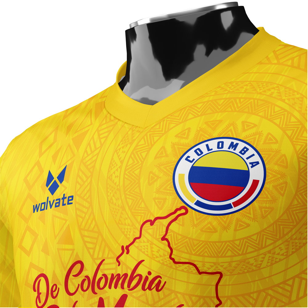 Colombia DNA Yellow Concept Football Jersey (Wolvate) Adult Short Sleeve