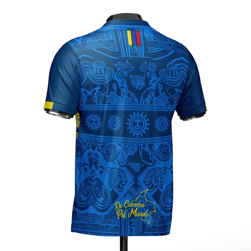 Colombia DNA Blue Concept Football Jersey (Wolvate) Adult Short Sleeve