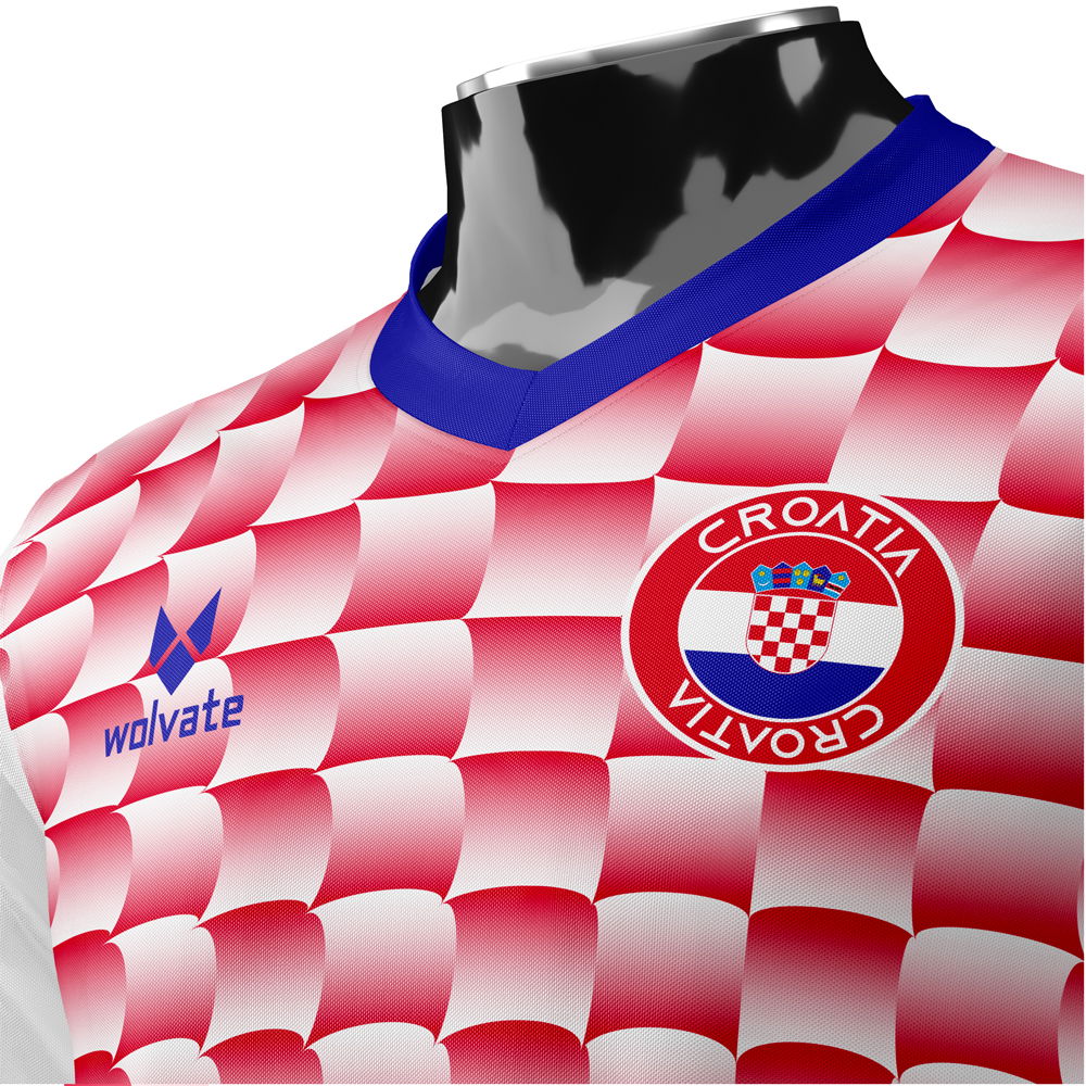 Croatia Heritage Football Jersey Red (Wolvate) Kids Short Sleeve