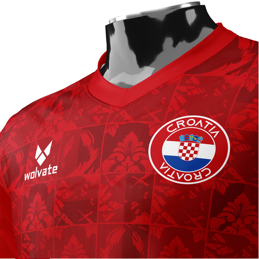 Croatia DNA Red Concept Football Jersey (Wolvate) Adult Short Sleeve