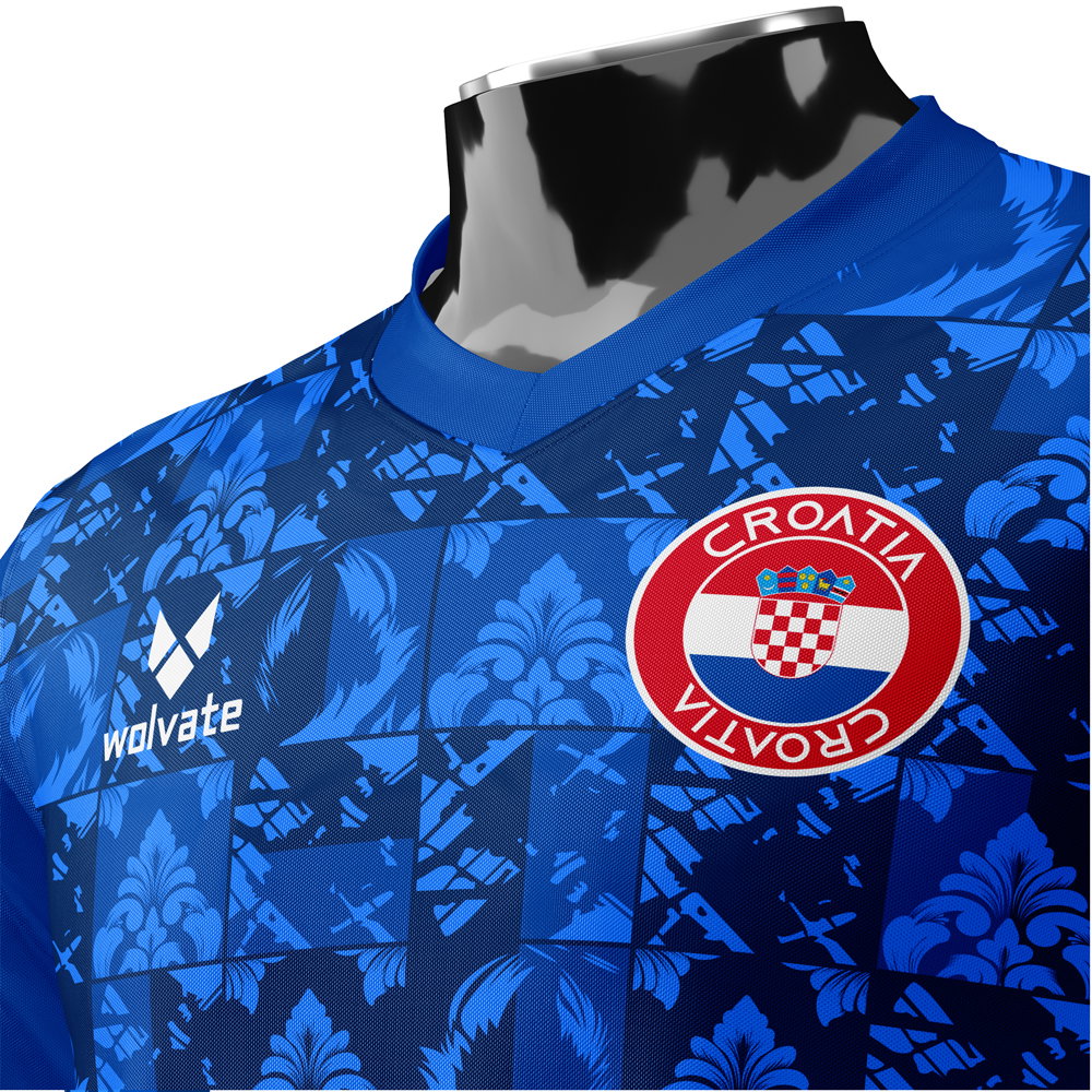 Croatia DNA Blue Concept Football Jersey (Wolvate) Adult Short Sleeve