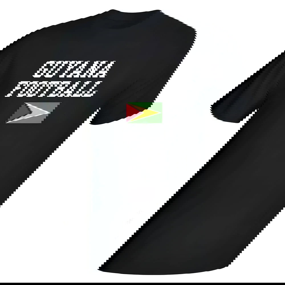 Guyana Football T-Shirt - Black