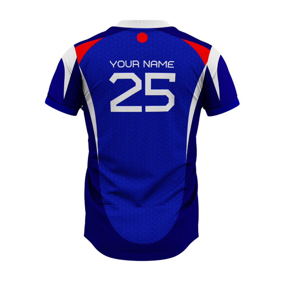 Japan Samurai Blue Home Supporter Jersey Kids Short Sleeve