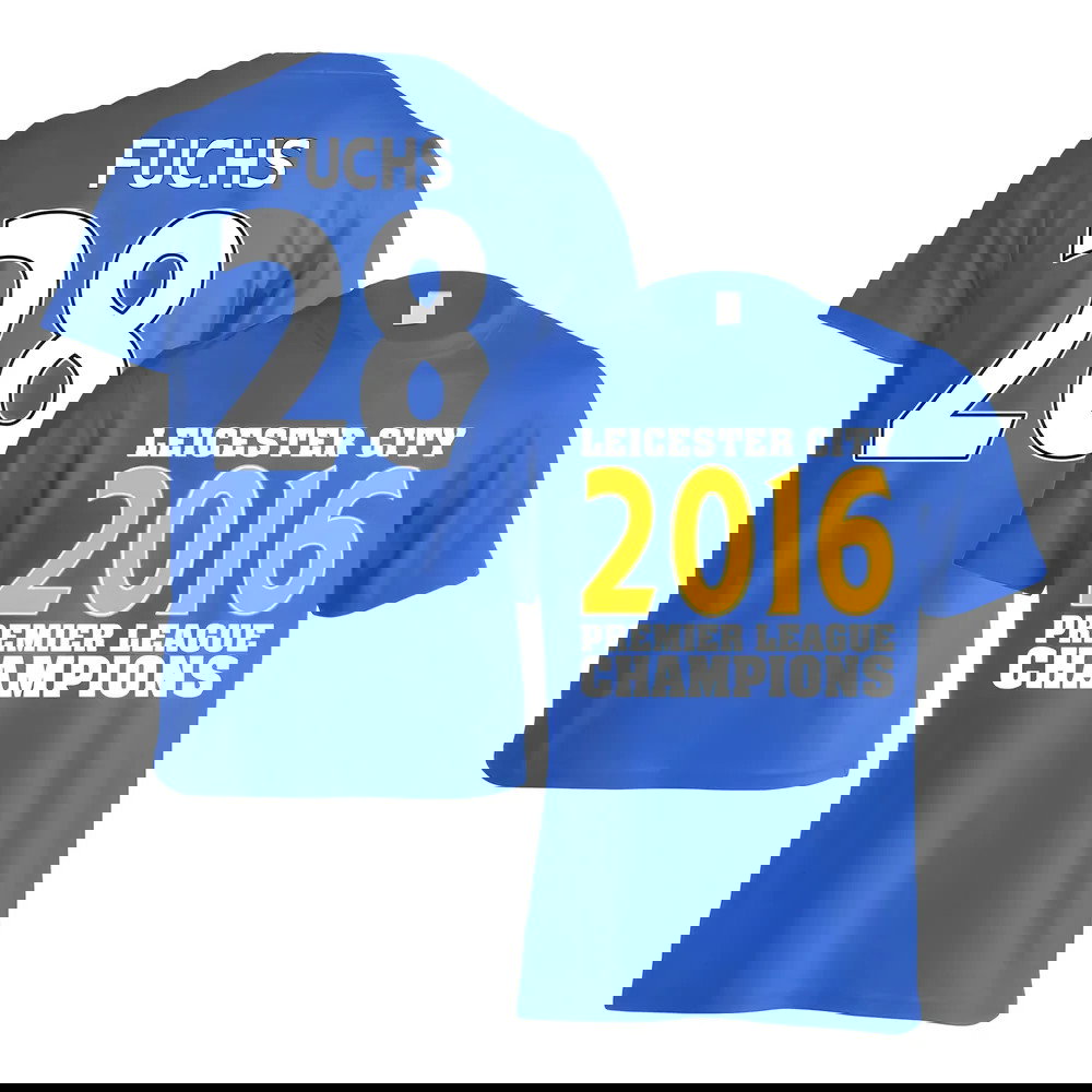 Leicester City 2016 Premier League Champions T-Shirt (Fuchs 28) Blue