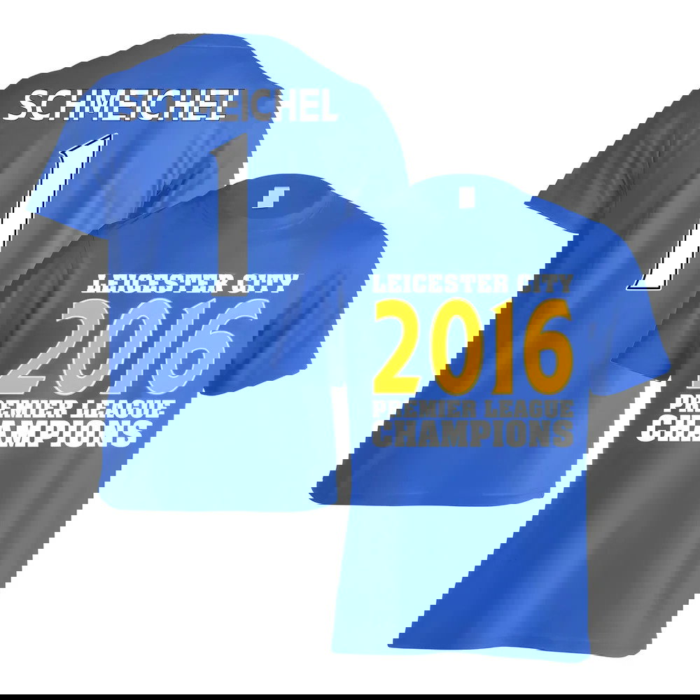 Leicester City 2016 Premier League Champions T-Shirt (Schmeichel 1) Blue