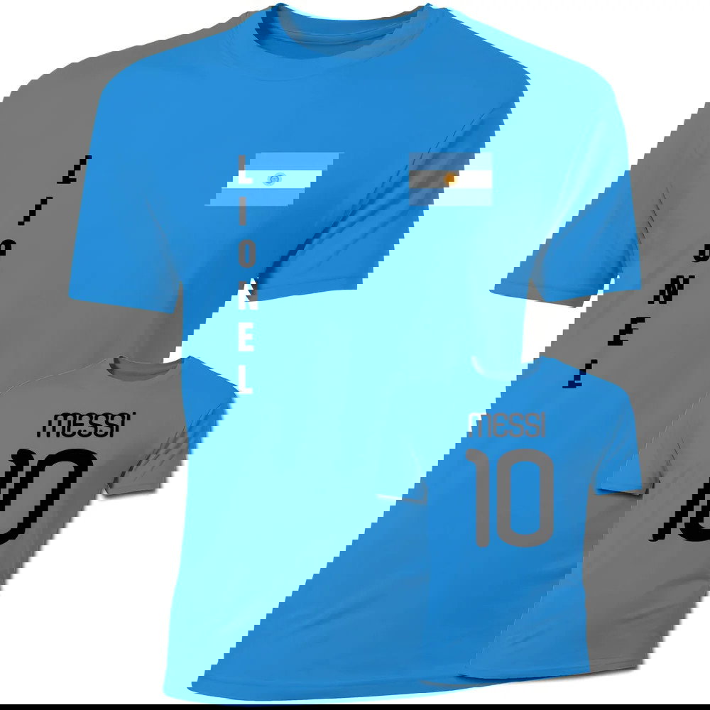 Lionel Messi Argentina Flag T-Shirt (Blue)