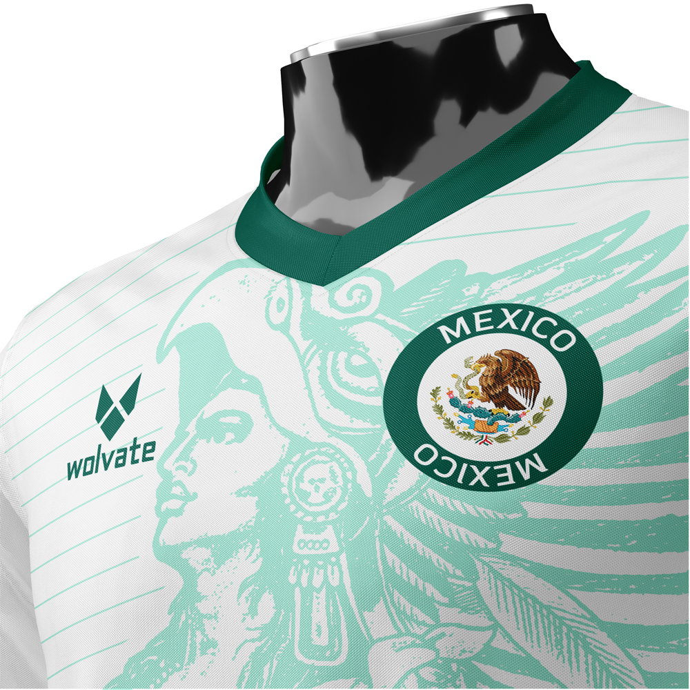 Mexico DNA White Concept Football Jersey (Wolvate) Adult Short Sleeve