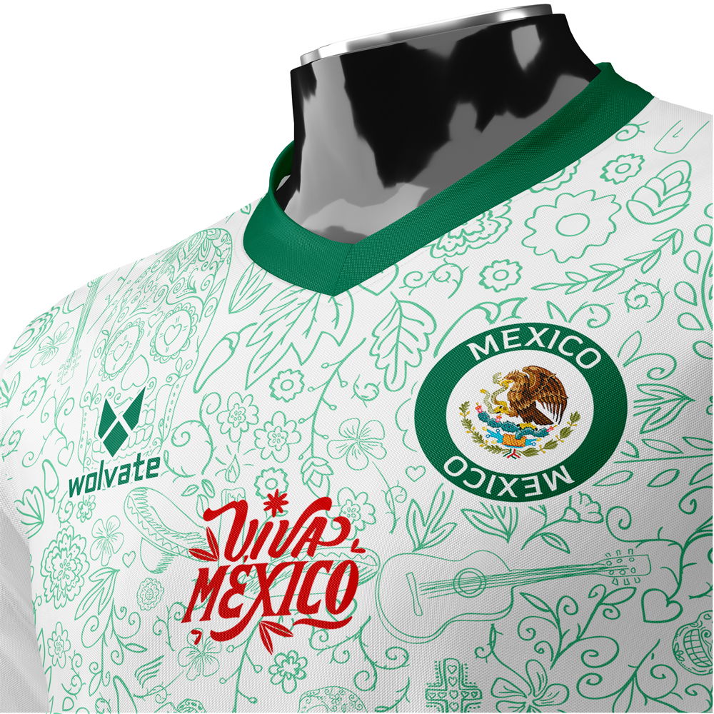 Mexico Heritage Football Jersey (Wolvate) Adult Short Sleeve