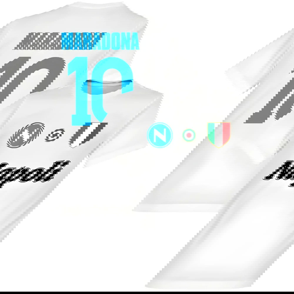 Napoli Maradona 10 KIDS Team T-Shirt - White