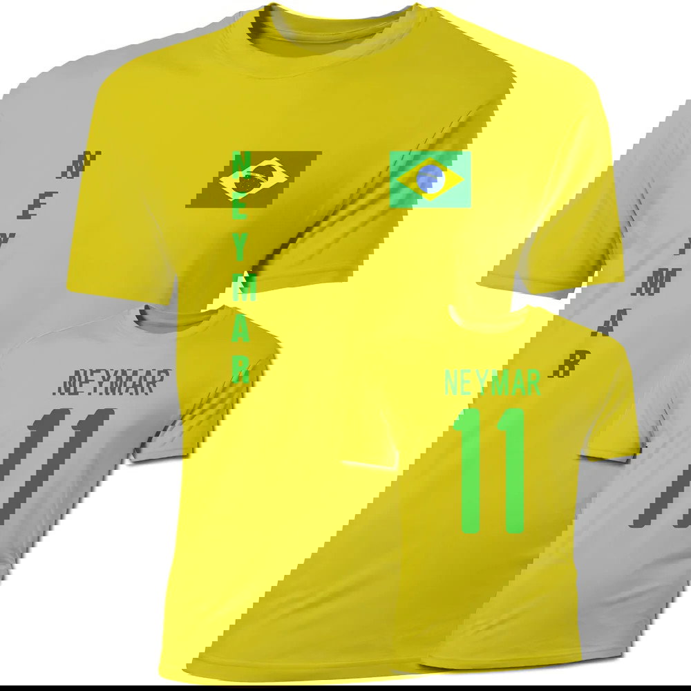 Neymar Brazil Flag T-Shirt (Yellow)