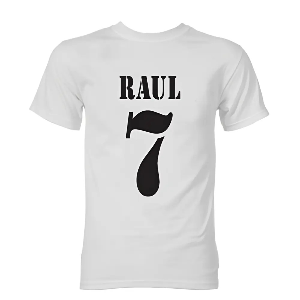 Raul Real Madrid Retro Style T-Shirt (White)