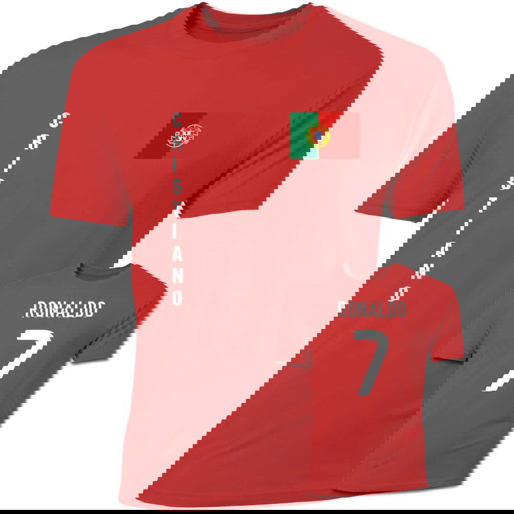 Cristiano Ronaldo Portugal Flag T-Shirt (Red)