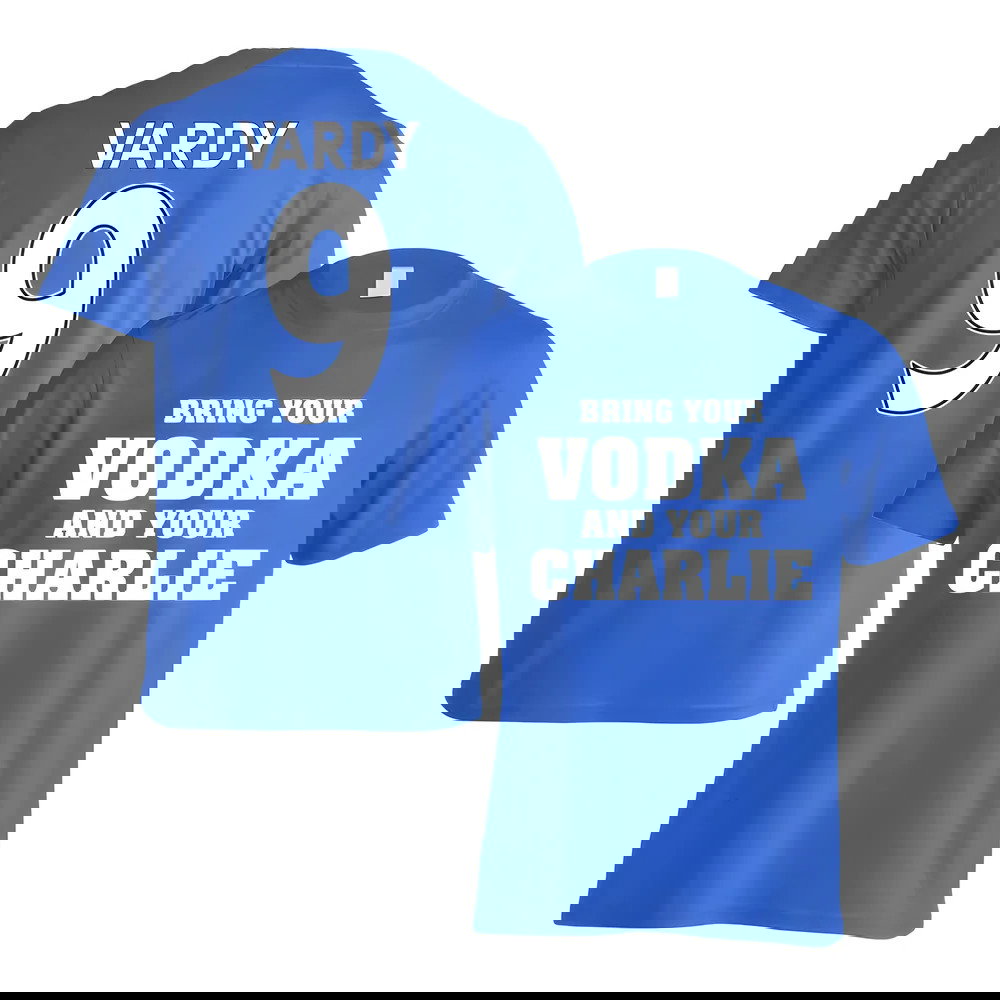 Leicester Jamie Vardy Vodka Charlie T-Shirt (Vardy 9) - Blue