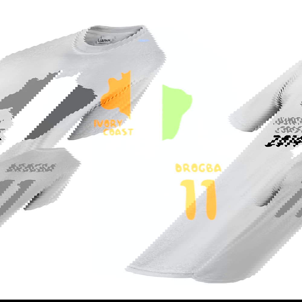 Ivory Coast 2014 Country Flag T-shirt (drogba 11)