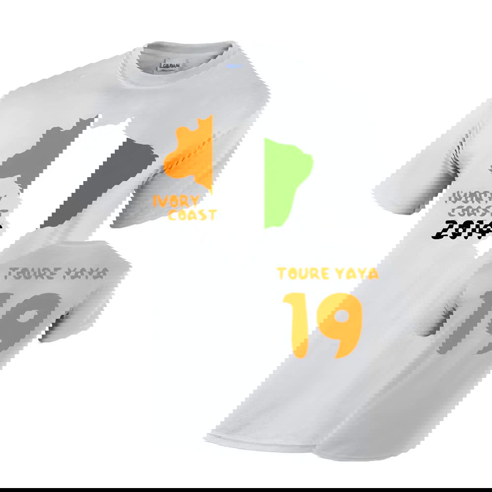Ivory Coast 2014 Country Flag T-shirt (toure Yaya 19)