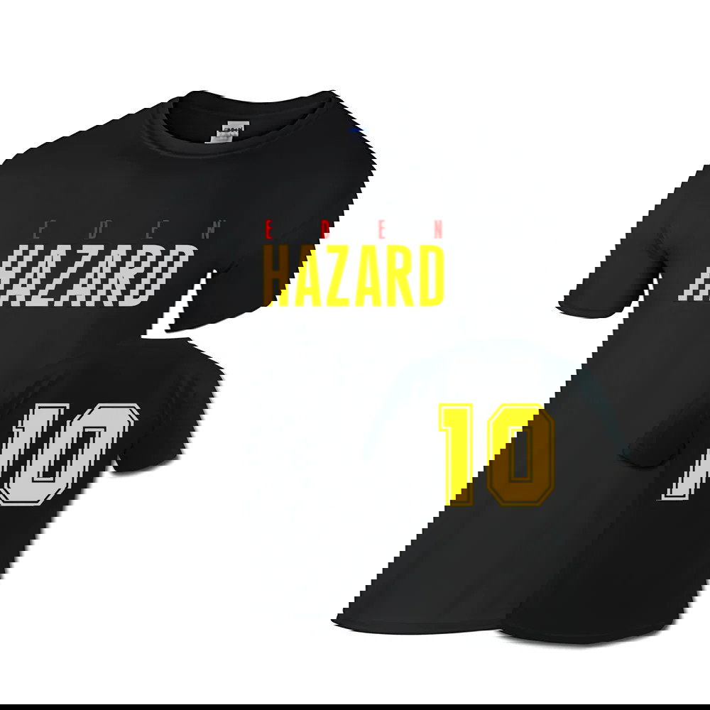 Eden Hazard Front Name T-shirt (black)