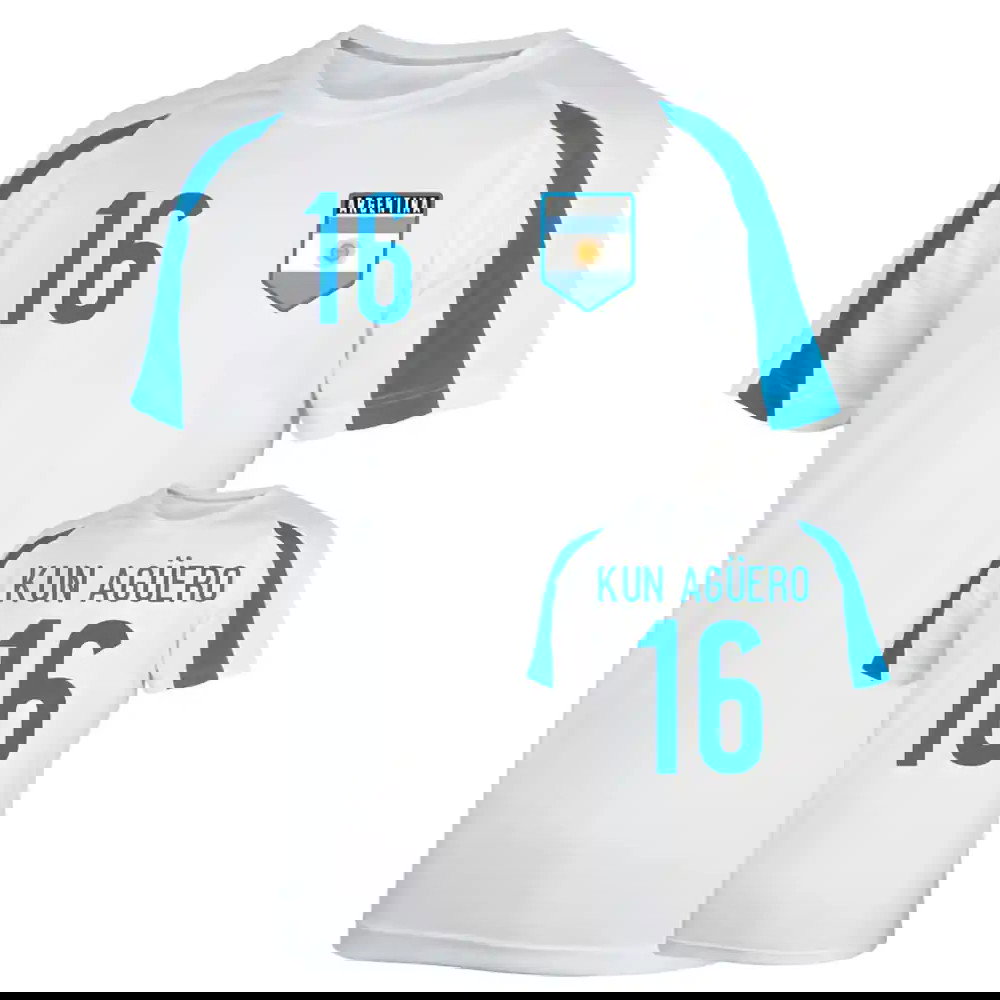 Argentina Sports Training Jersey (kun Aguero 16) - Kids